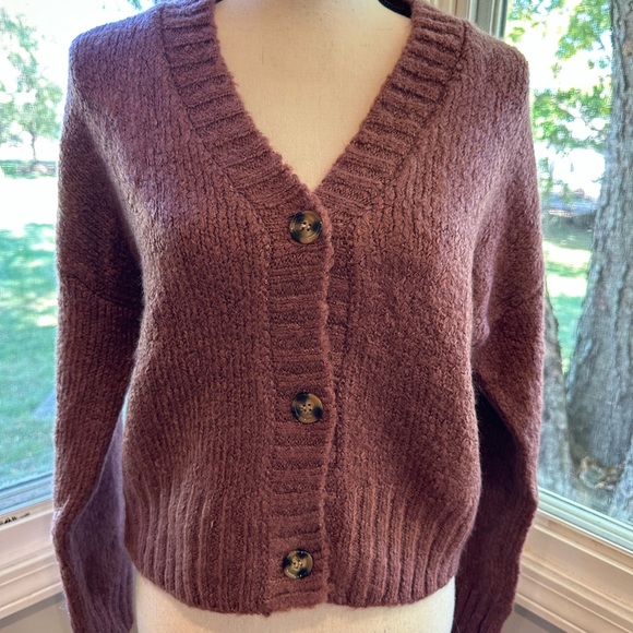Z Supply Allegra Cardigan -Mulberry Medium - Picture 1 of 5